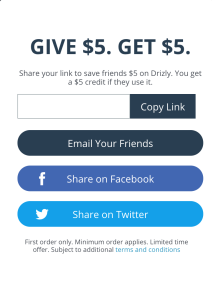 Drixly Giv $5 Get $5 promo