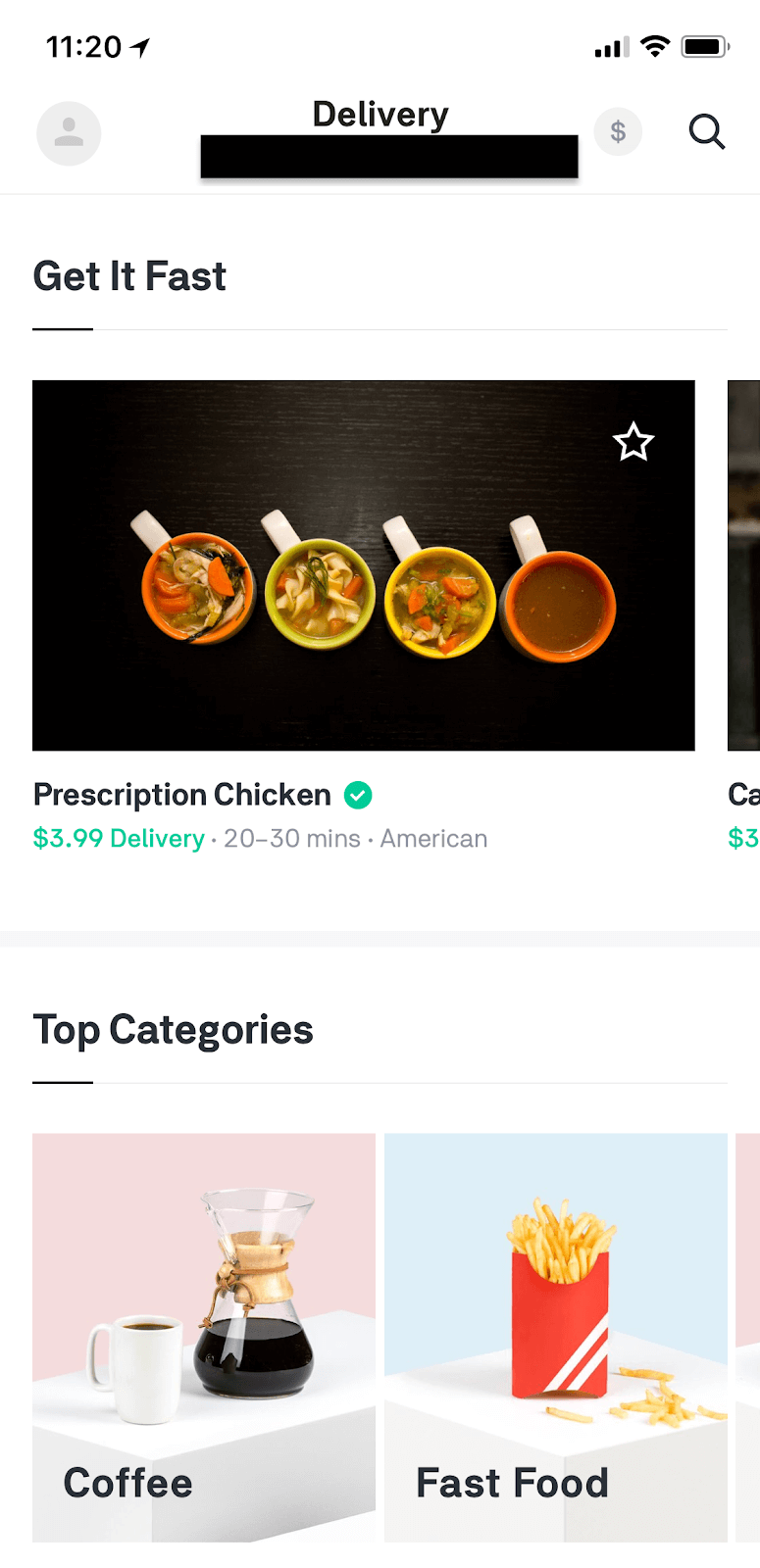 postmates app home page