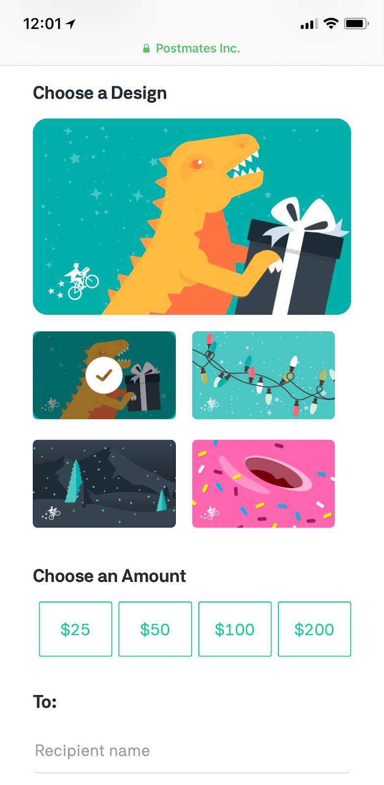 postmates design options