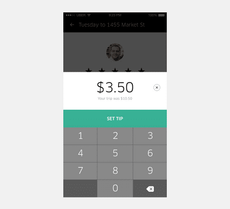 Uber tipping: Step 2