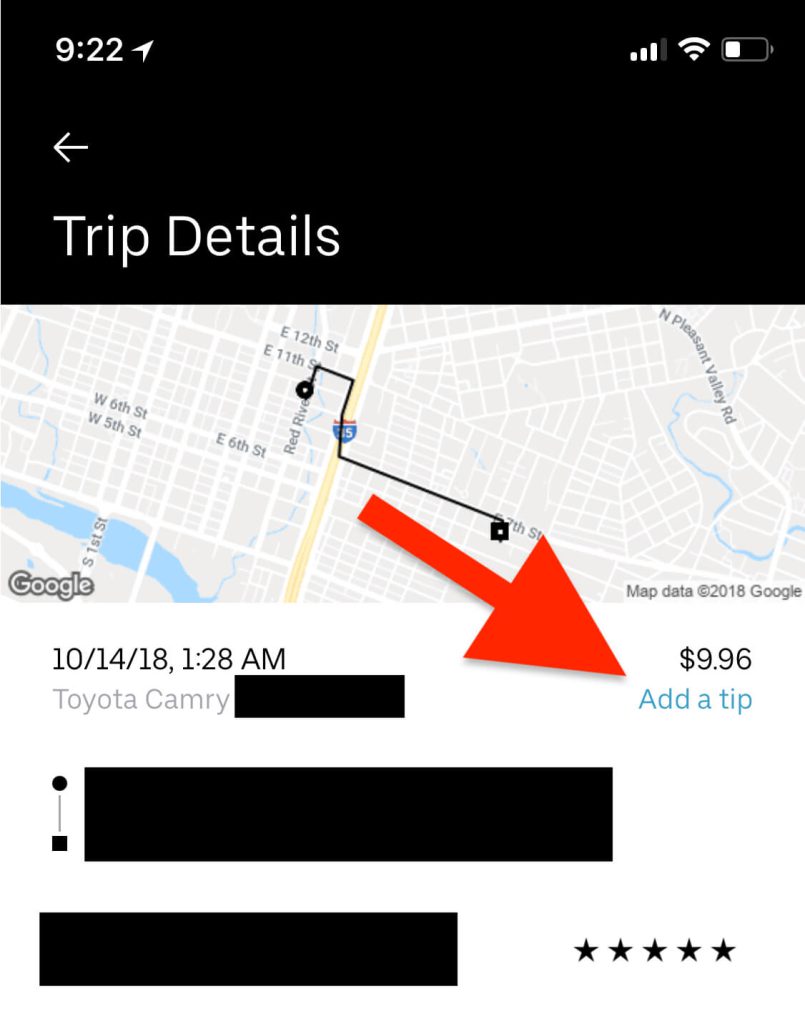 Uber tipping