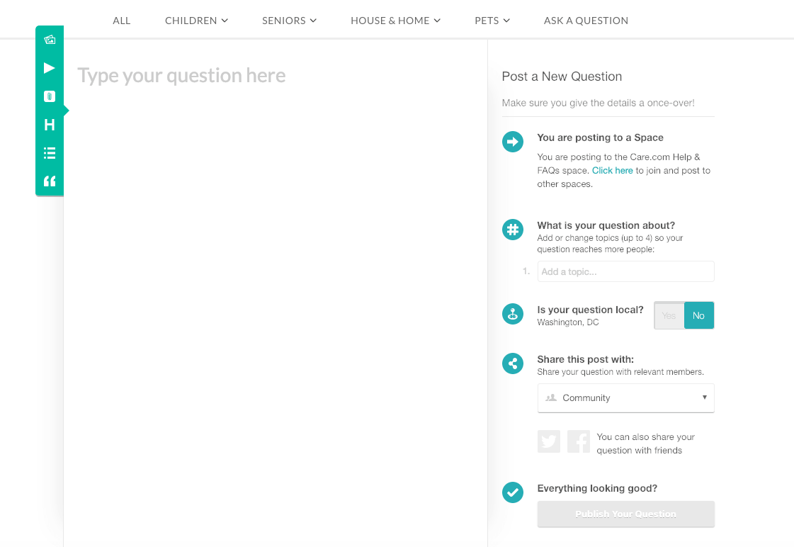 The Best Ways to Reach Care.com Support: Type question