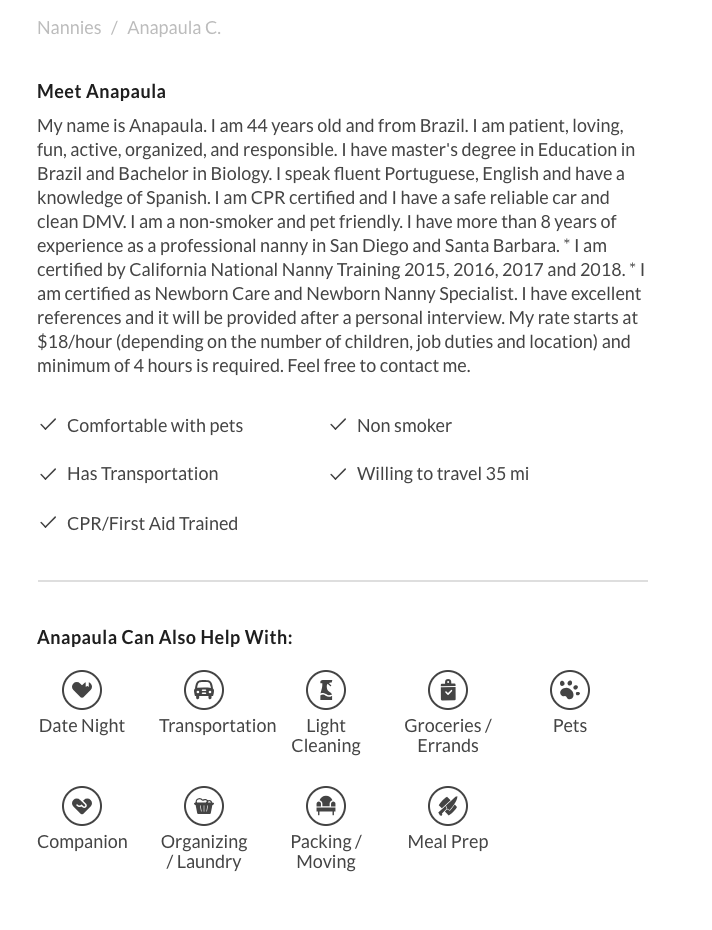 How to List or Apply to Care.com Nanny Jobs: Updated for 2019 - Profile description