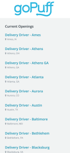 Current GoPuff job openings