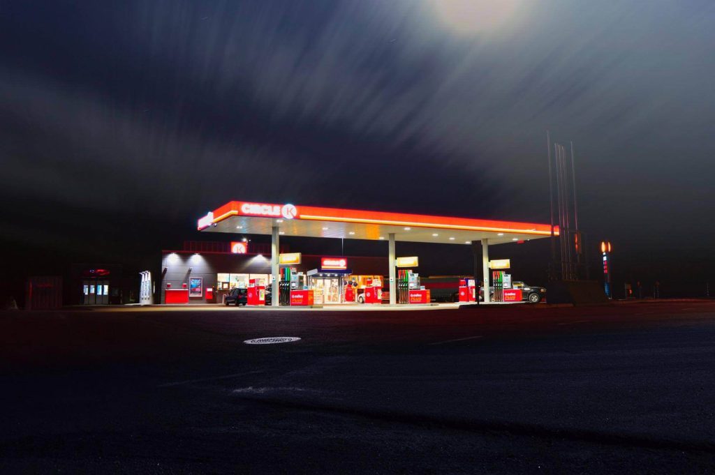 Time lapsed photo of gas station