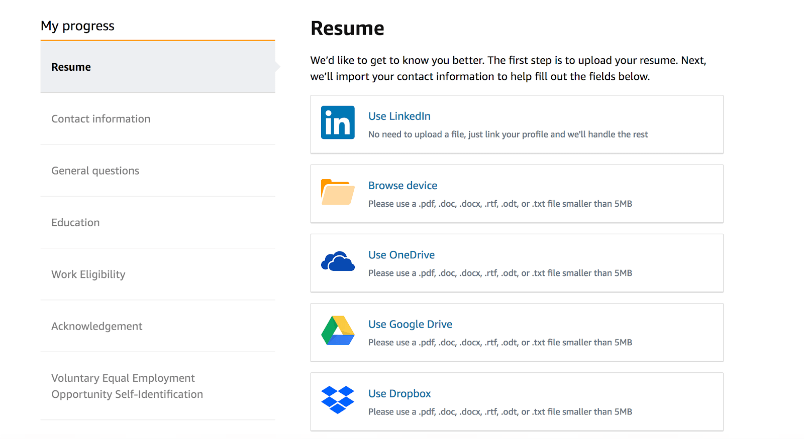 Amazon Work From Home: Job application home screen