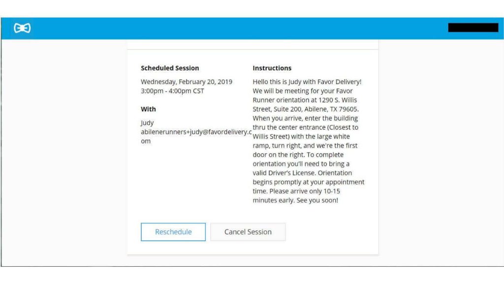 How to schedule a Favor orientation meeting.