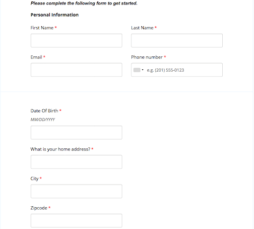 Information required on Papa Pal application