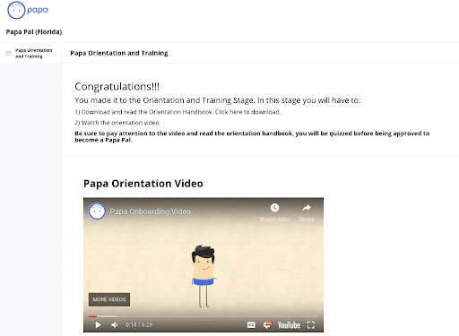 Papa worker orientation video