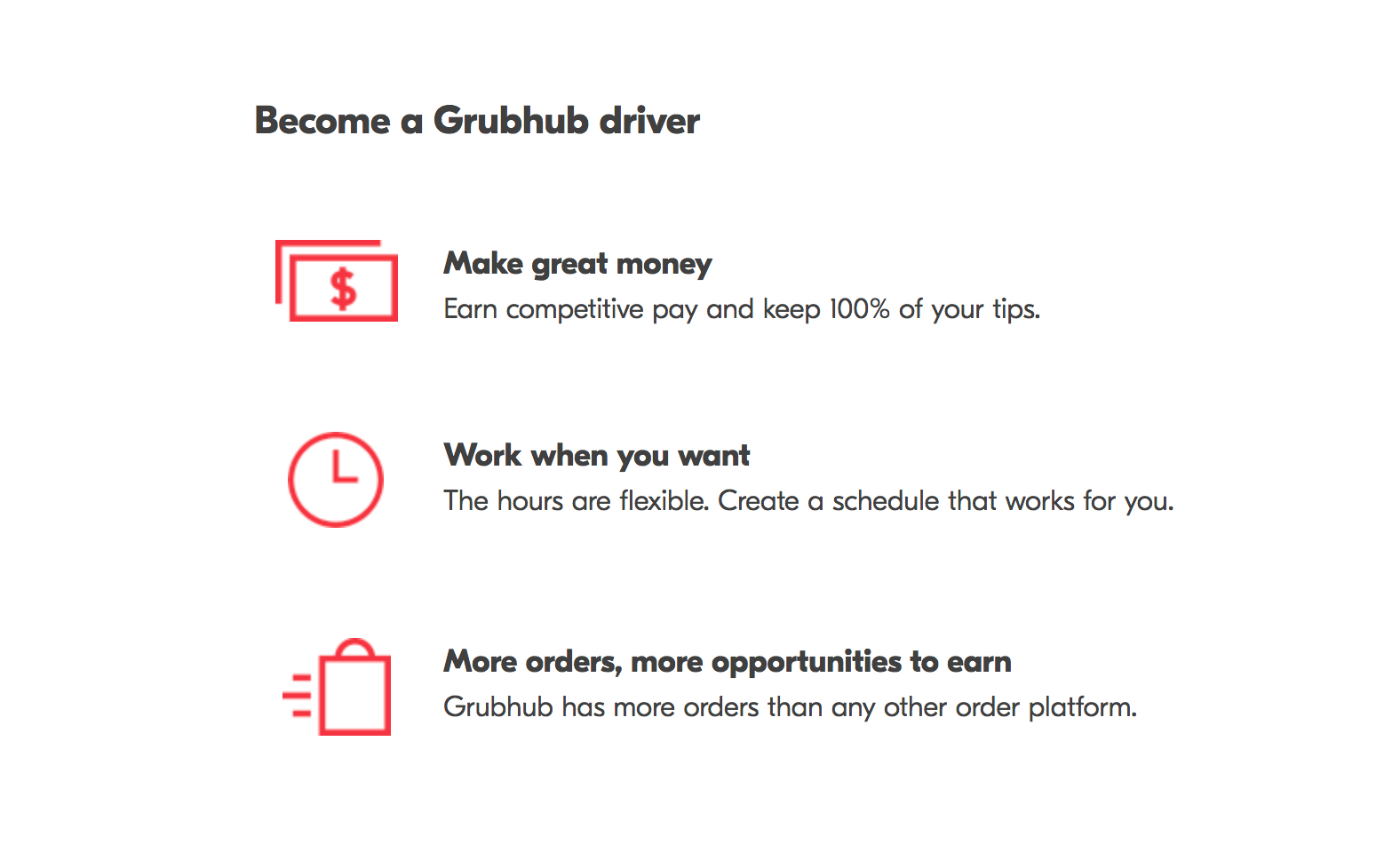Become a Grubhub driver graphic