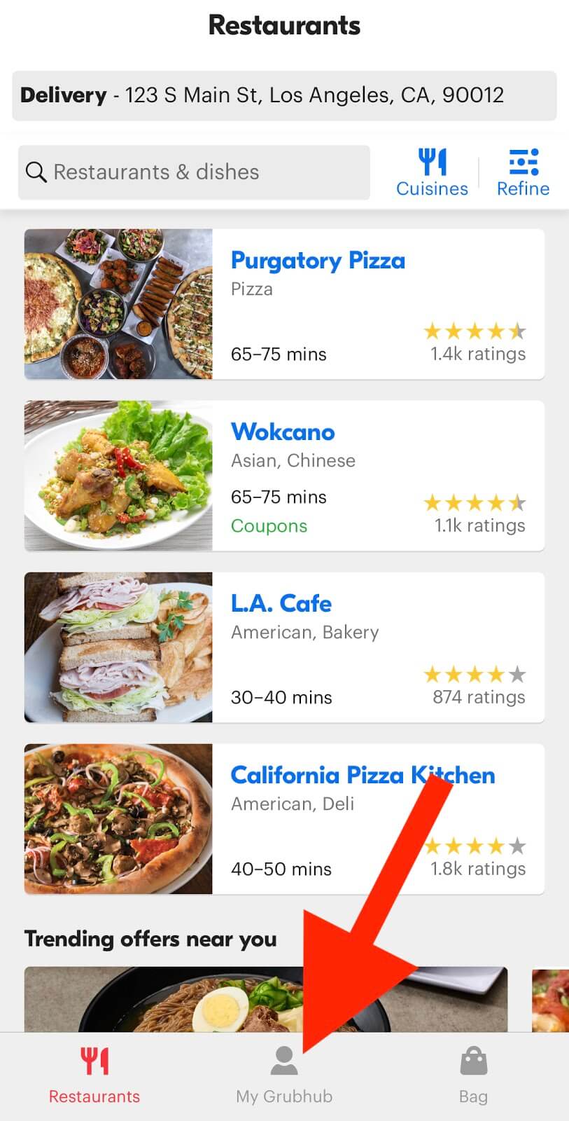 Grubhub First Time Coupon: Click My Grubhub