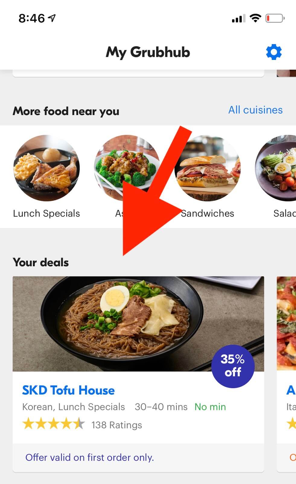 Your Deals section