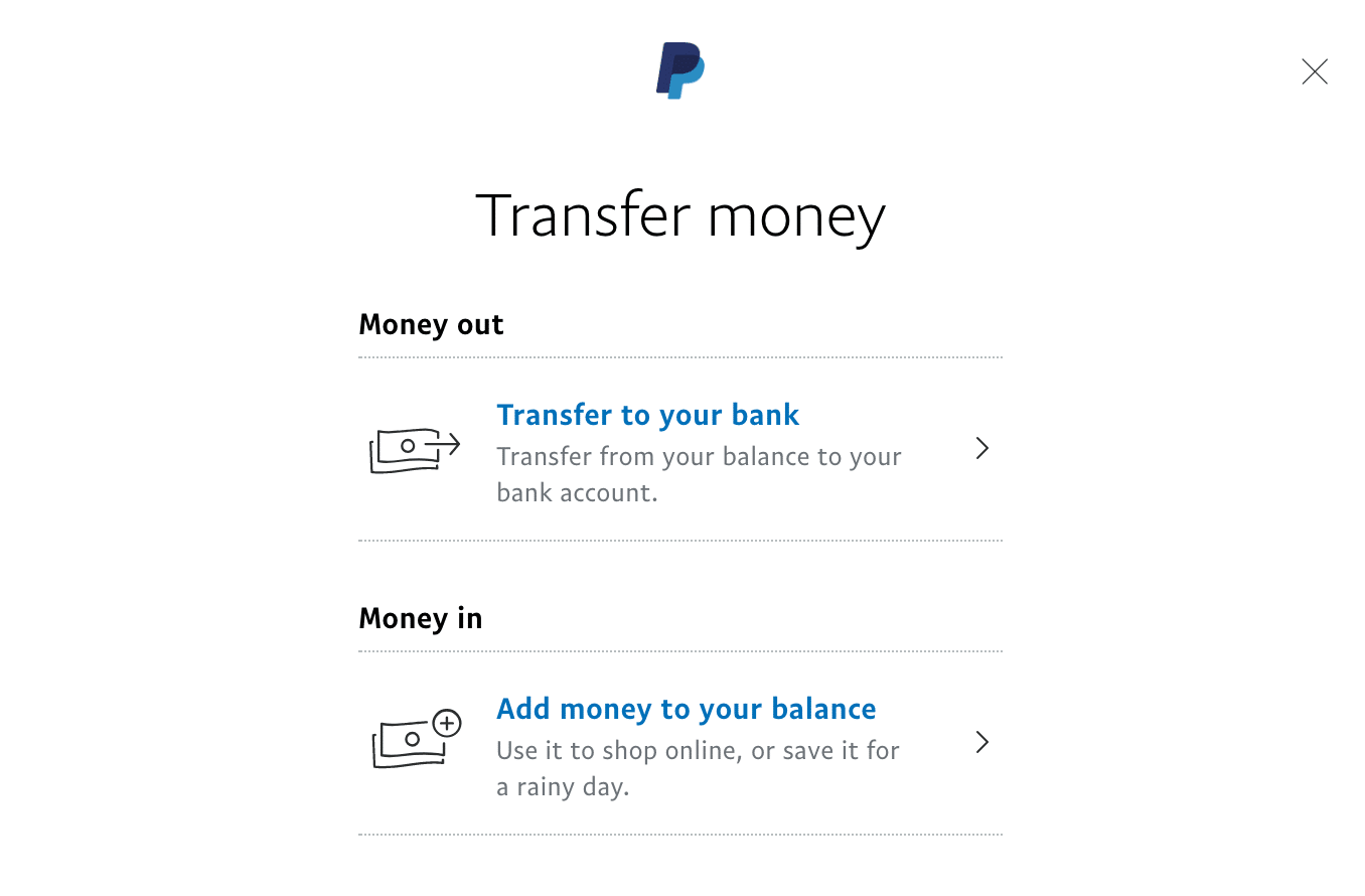 Transfer funds after you make money online with PayPal
