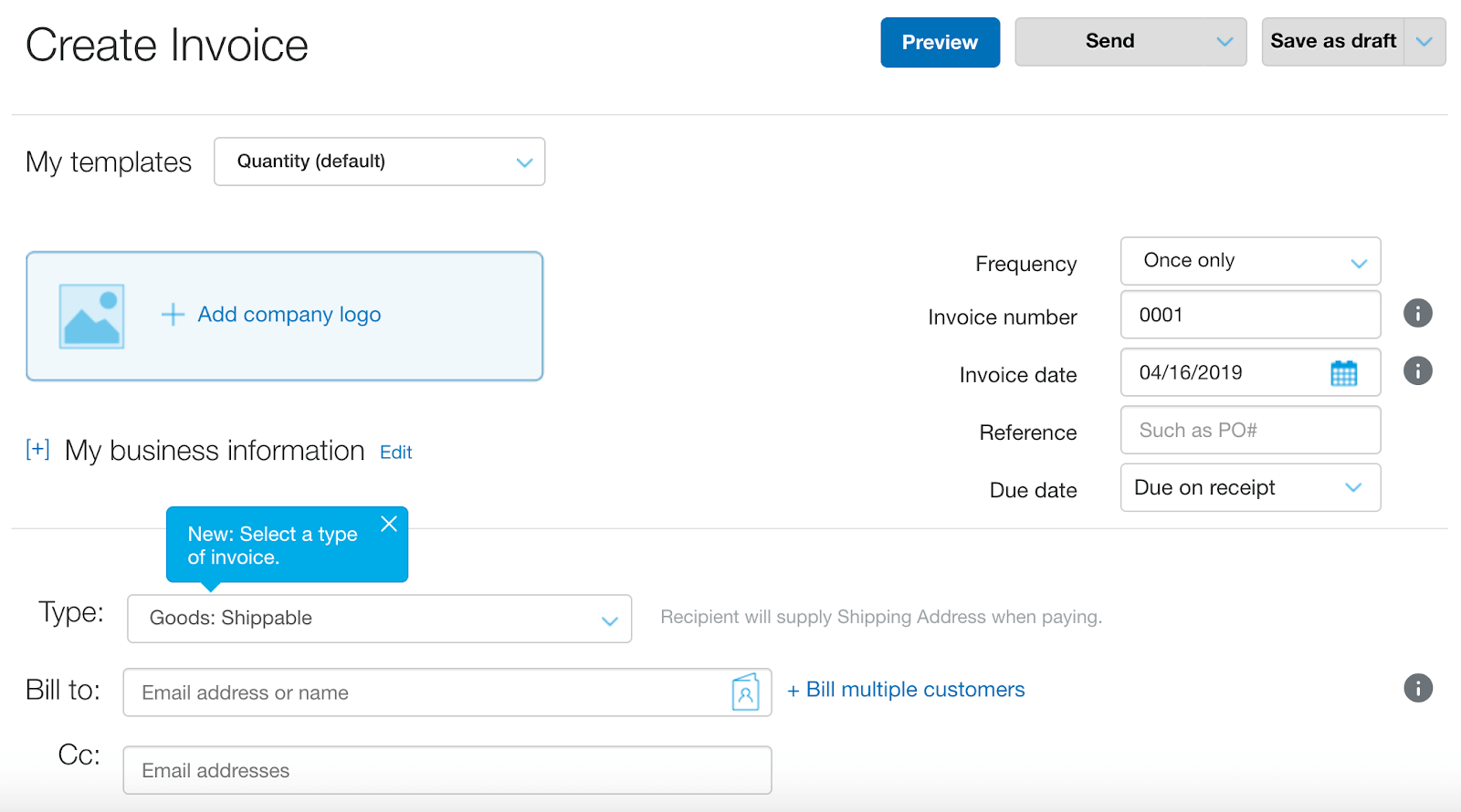 Invoice details to make money online with PayPal