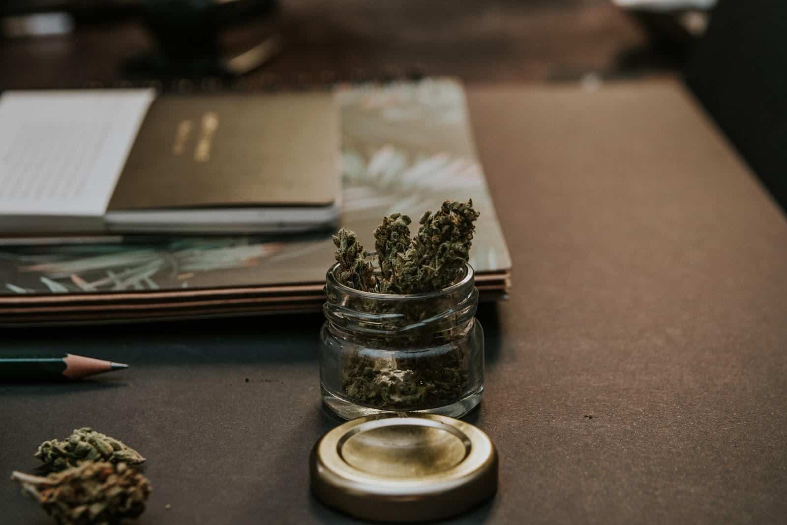 Eaze Promo Code: Marijuana in a glass jar