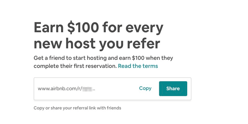Airbnb Coupon Codes: Host referral page