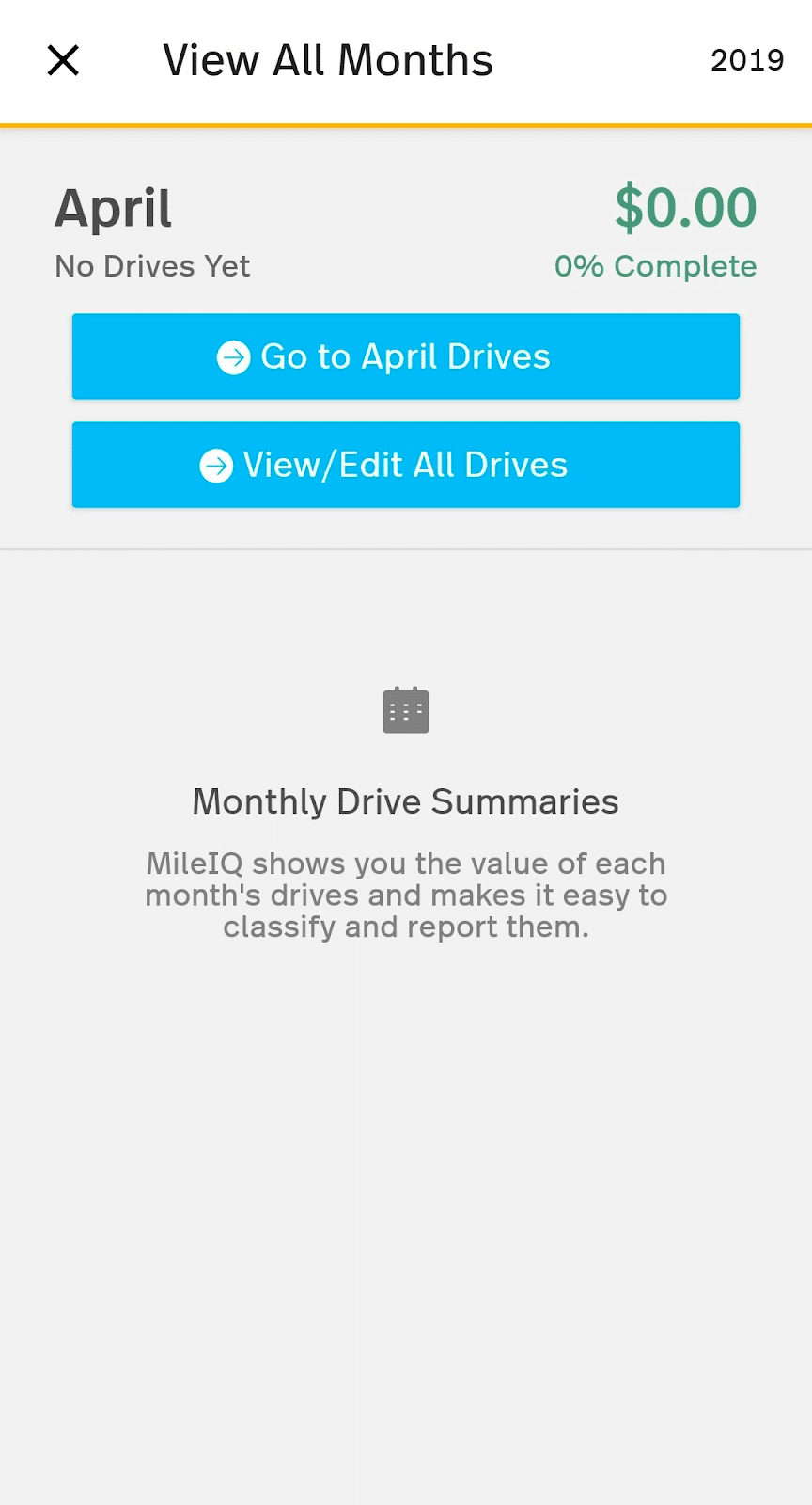 MileIQ summary of drives
