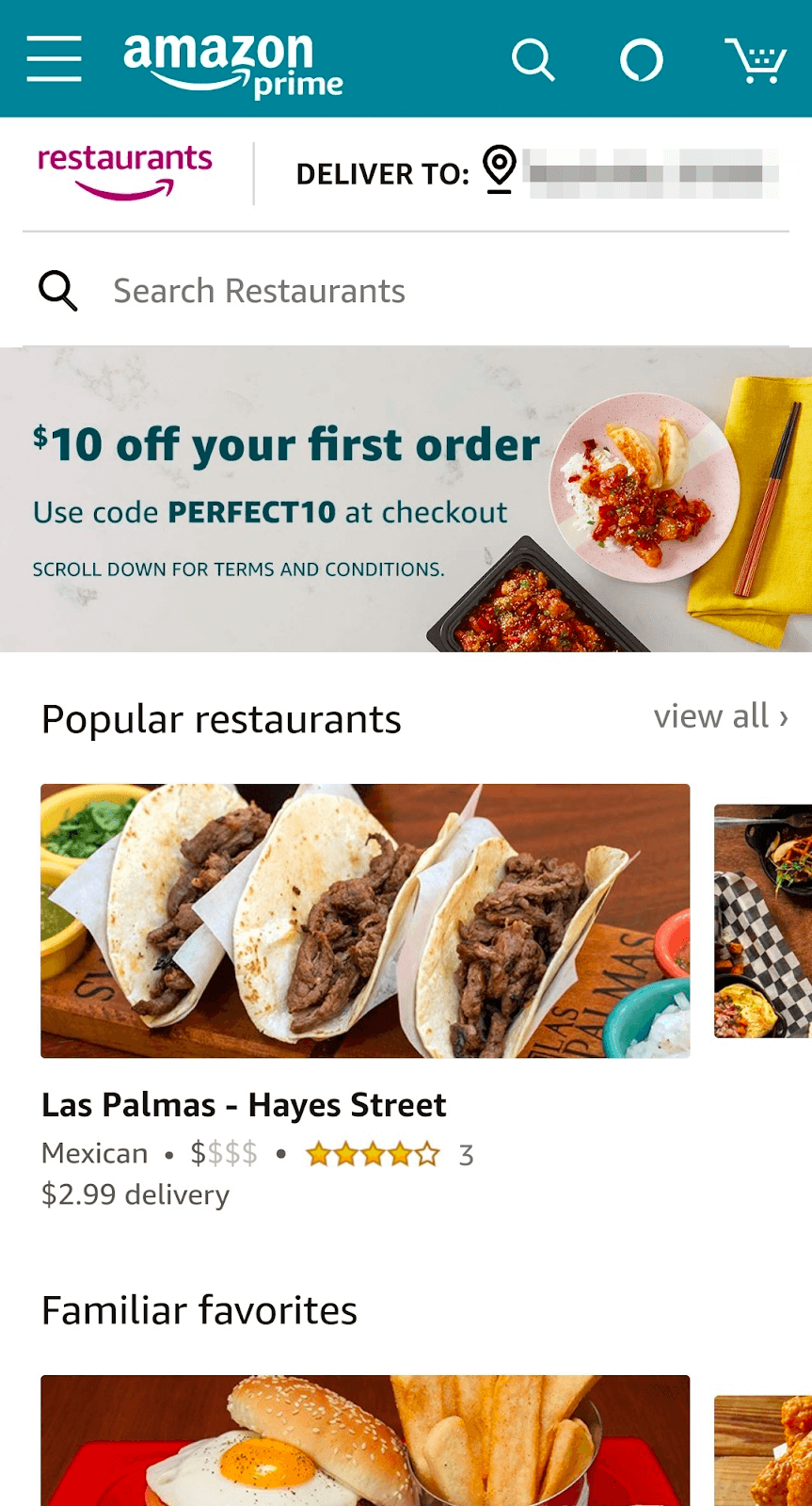 Amazon Restaurant homepage