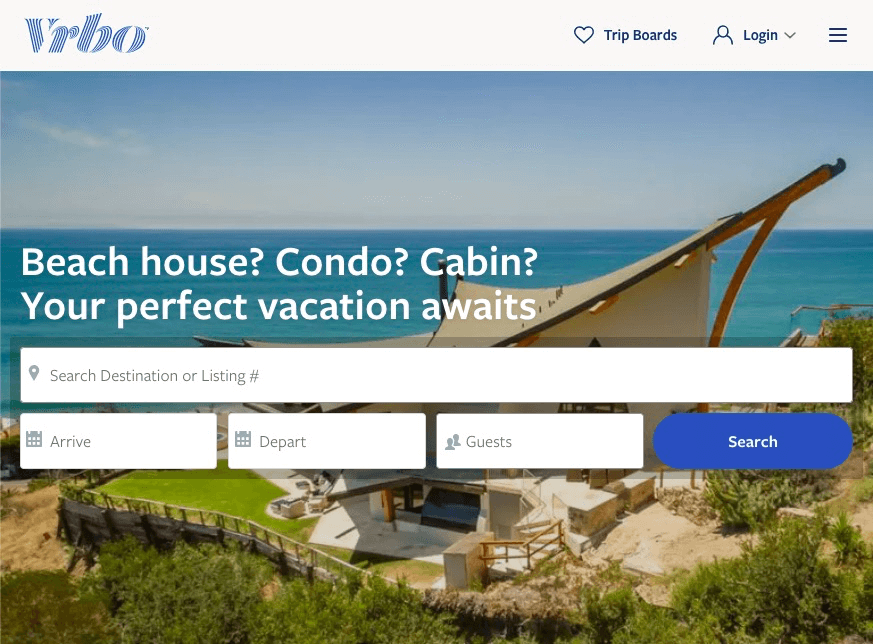 HomeAway VRBO: VRBO's website home page