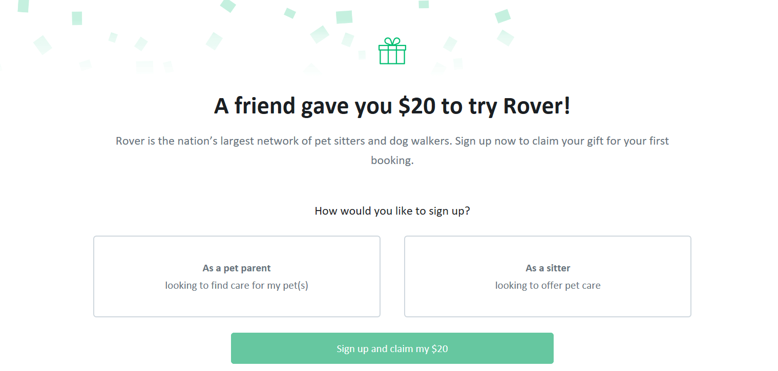 Rover promo code for a friend