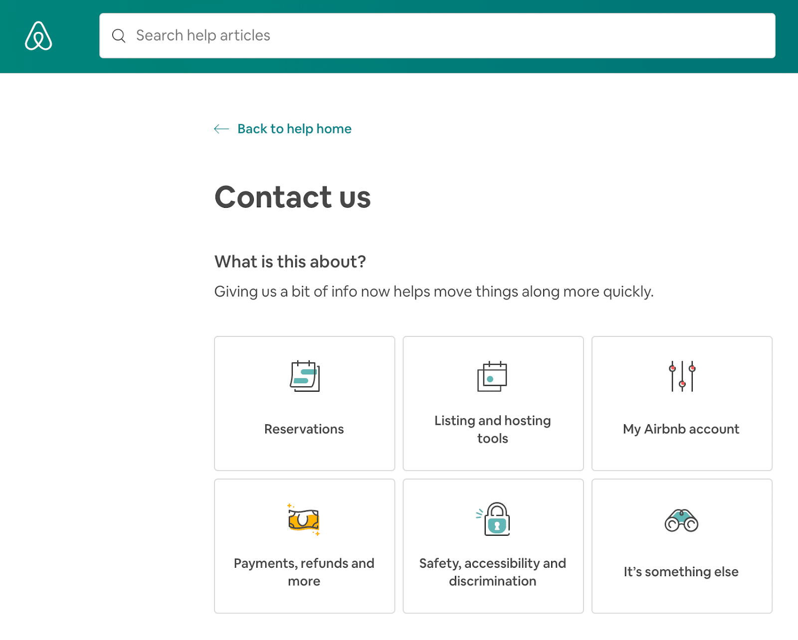 Airbnb phone number: the Contact Us page on the Airbnb website