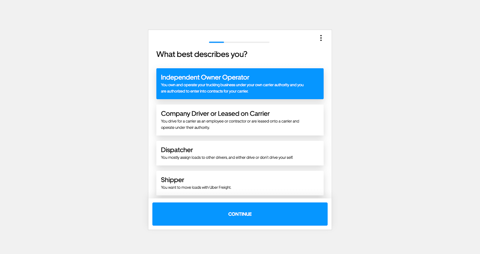Apply to be an Uber Freight driver 2