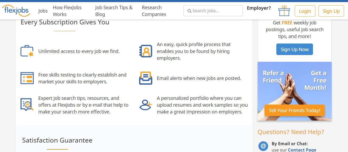 FlexJobs: the services included with a FlexJobs subscription