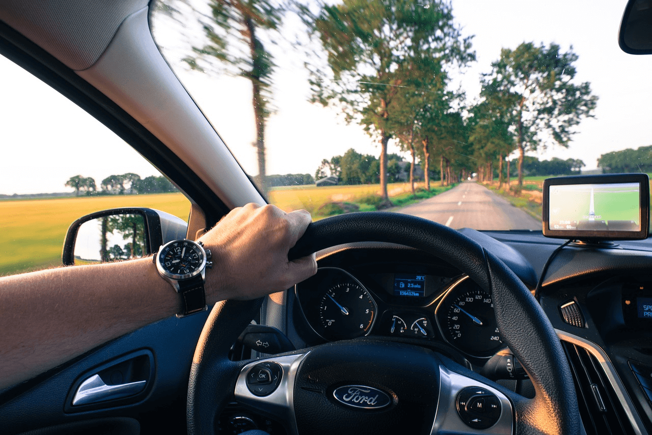 What is UberX: a country lane seen through a car windshield