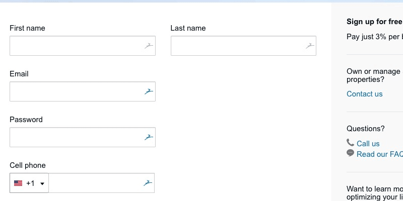 Fill out personal information