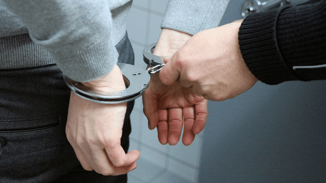 Man getting handcuffed