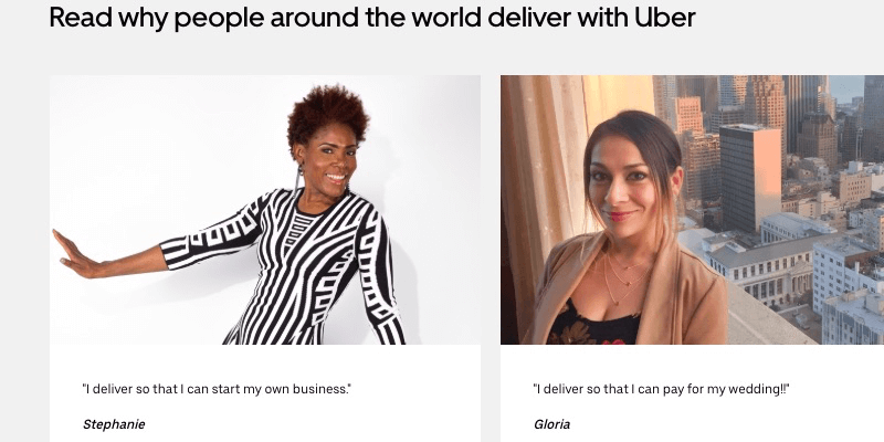 UberEats driver testimonials