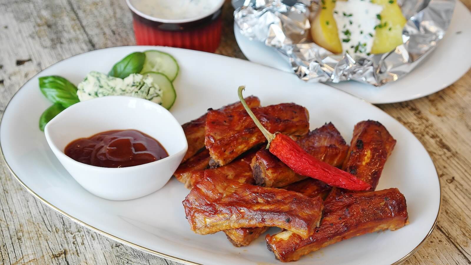 Grubhub Denver: a plate of barbecued ribs