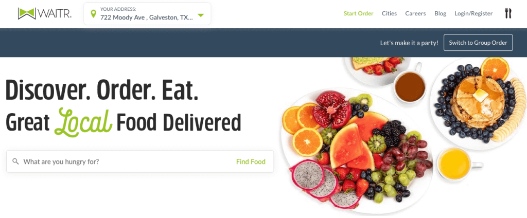 Waitr homepage