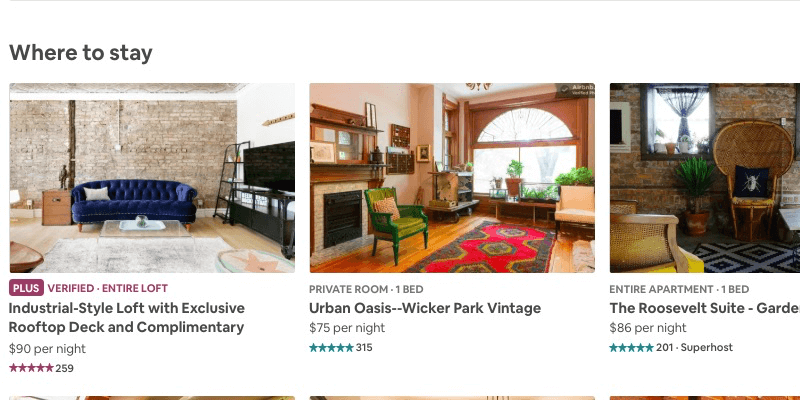image showing a screenshot of airbnb listings - within what is airbnb post on gigworker.com