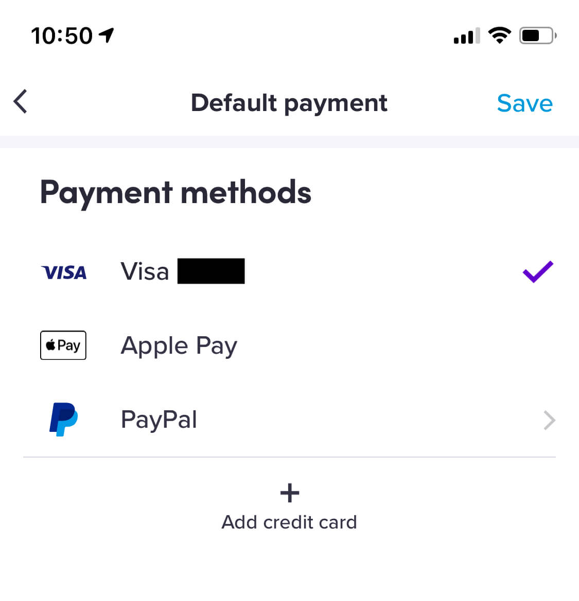 Payment methods for gift card