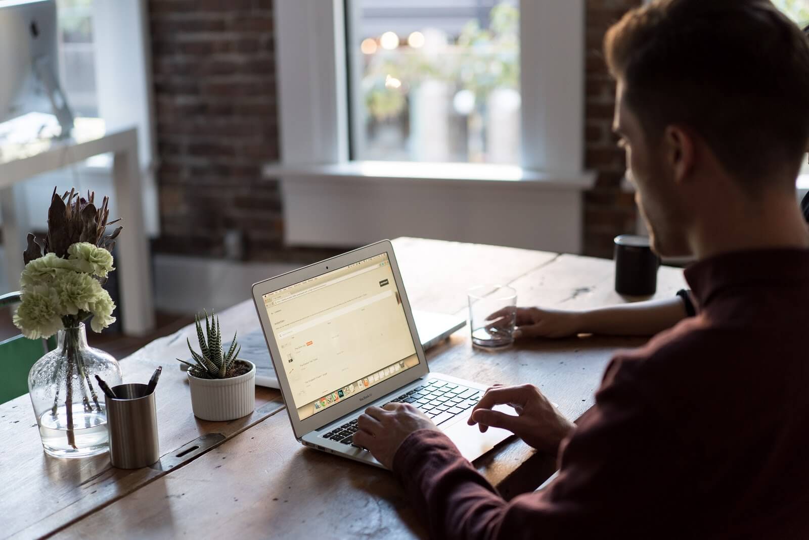 Remote work: A man works from his laptop