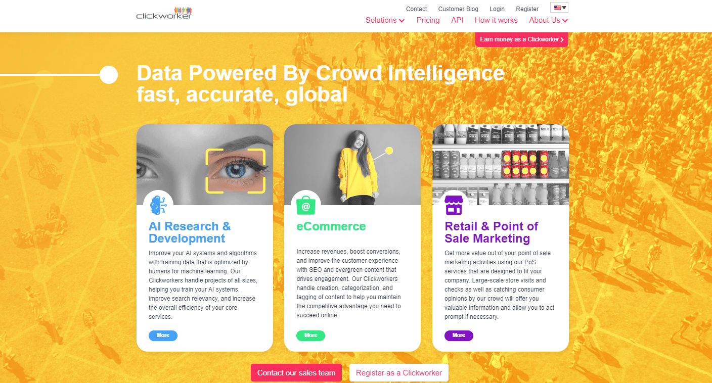 Clickworker homepage