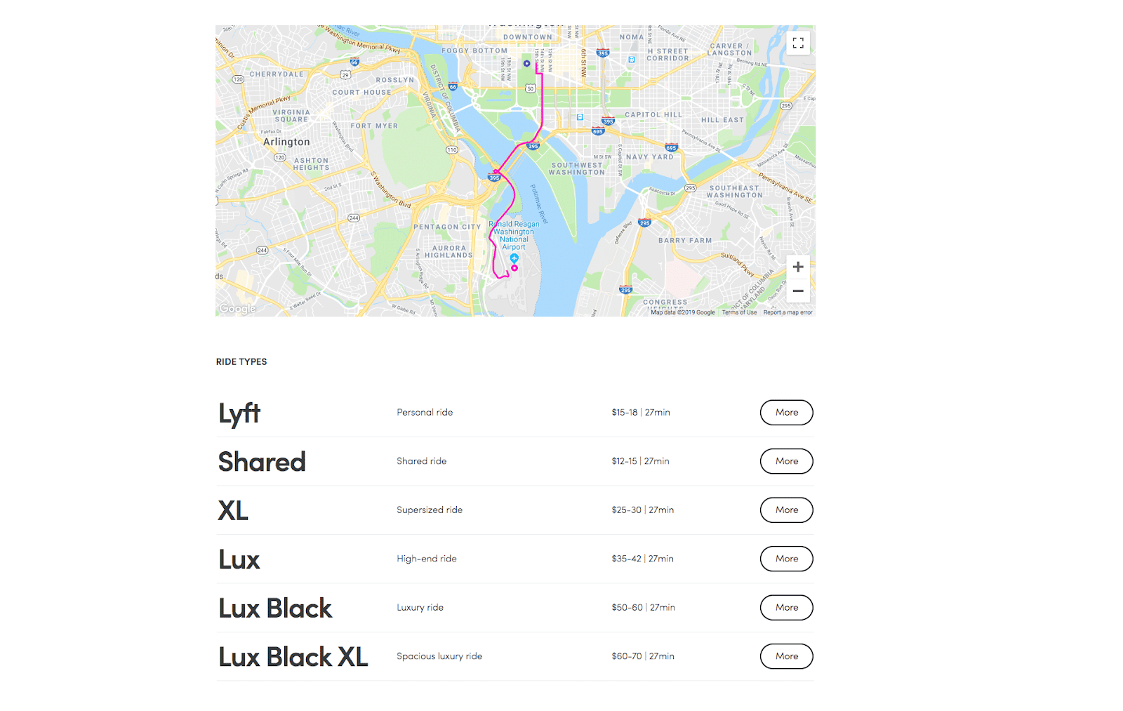 Lyft rates: Lyft Fare Estimator's price breakdown