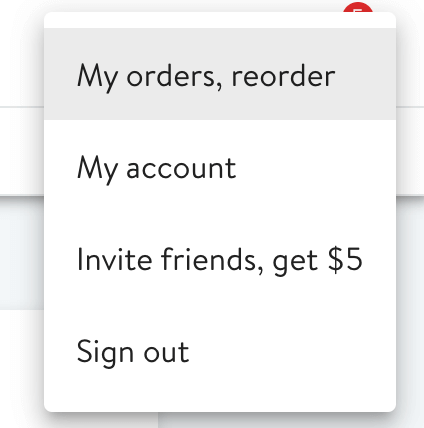 Screenshot of Drizly app order screen
