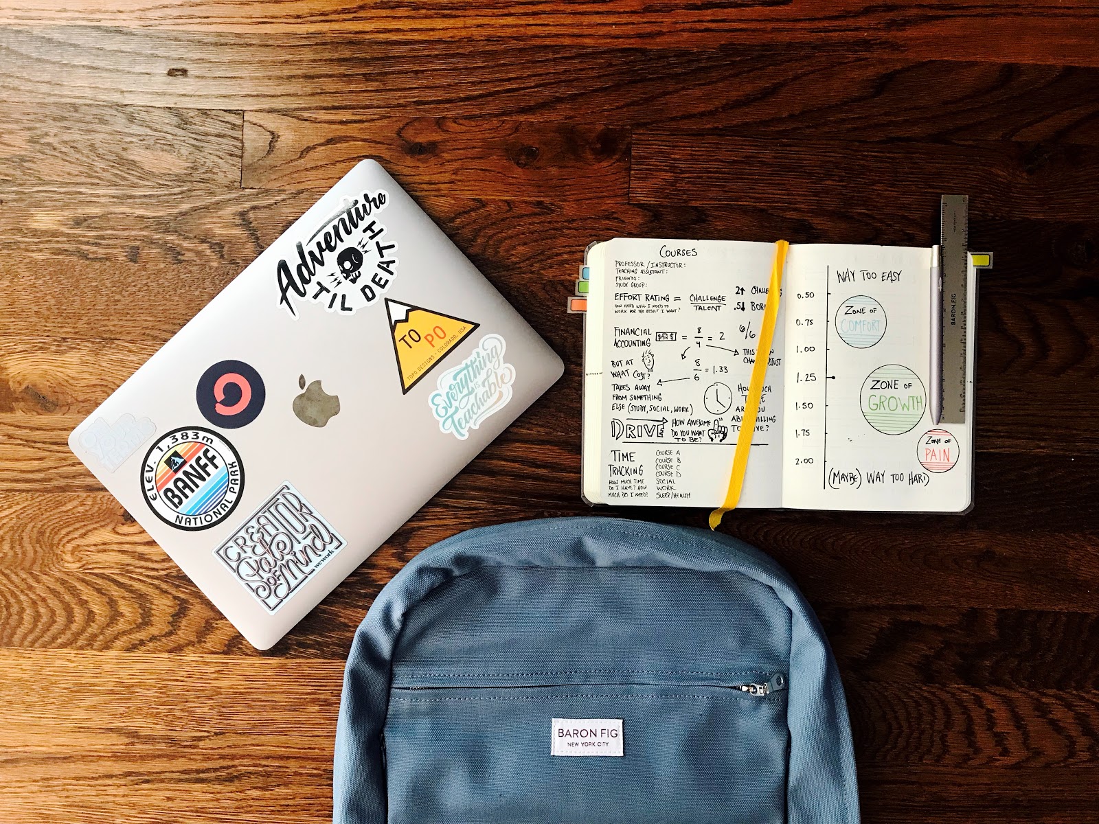 Chegg Tutors: a backpack, laptop, and notebook