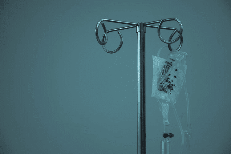 Selling plasma: An IV bag