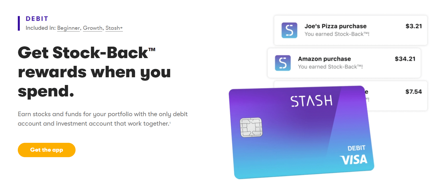 Screenshot of Stash app credit card sign-up page