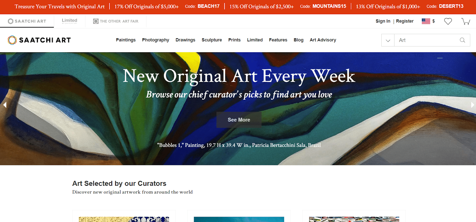 Saatchi Art lets you sell art online