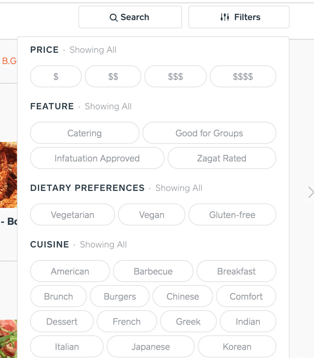 Trycaviar: the filters for ordering from the site