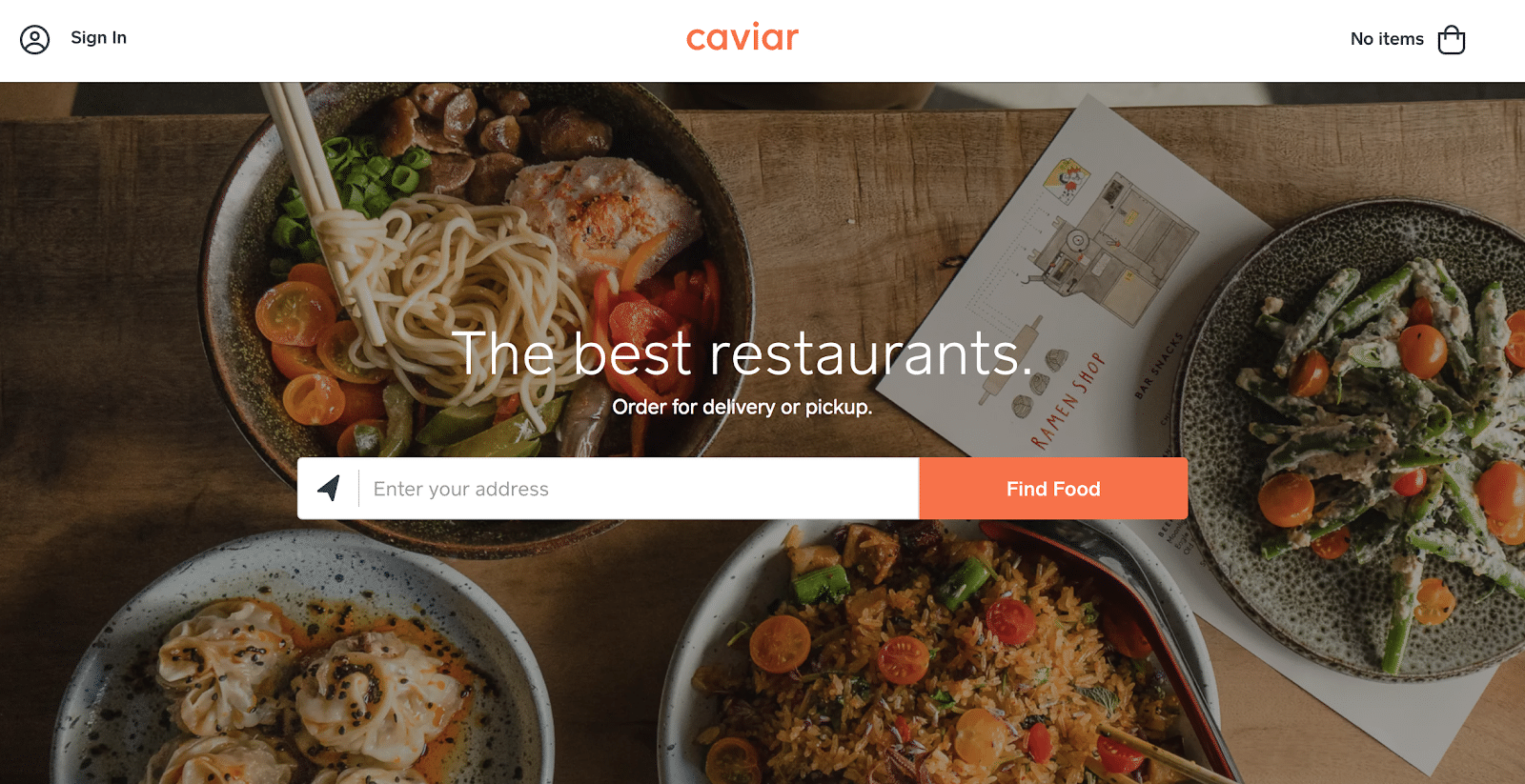 TryCaviar: The site's homepage