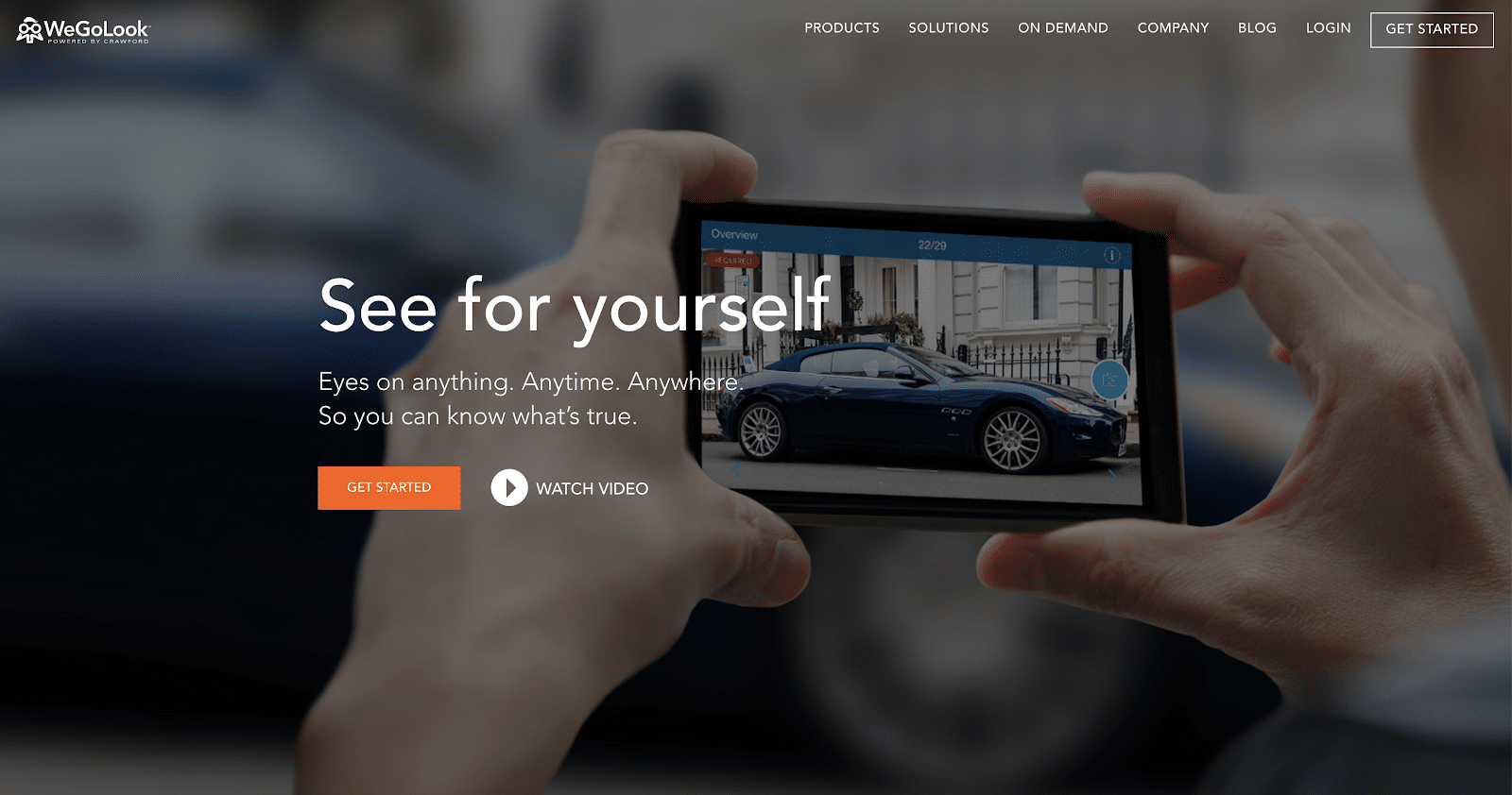 WeGoLook: the website's homepage