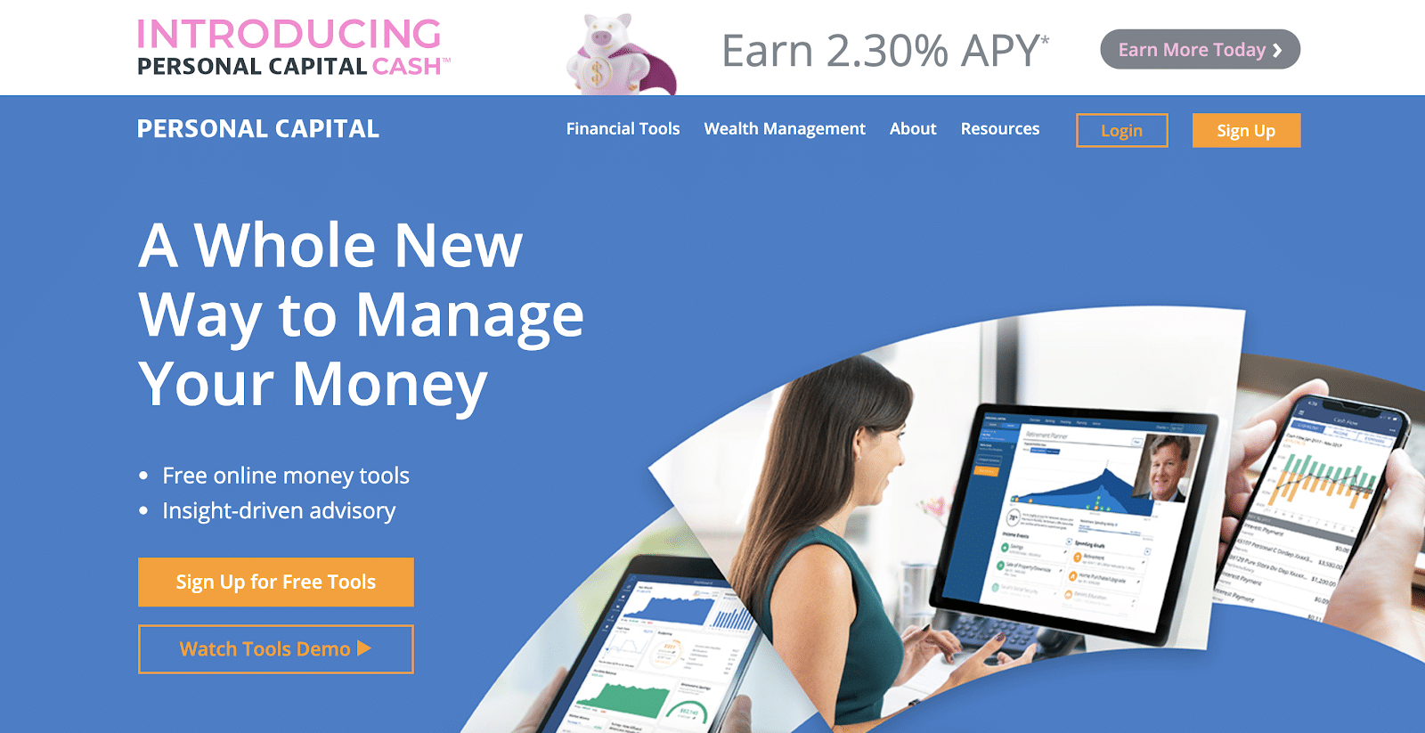 The Personal Capital homepage