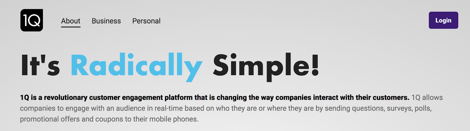 1Q: the website's homepage