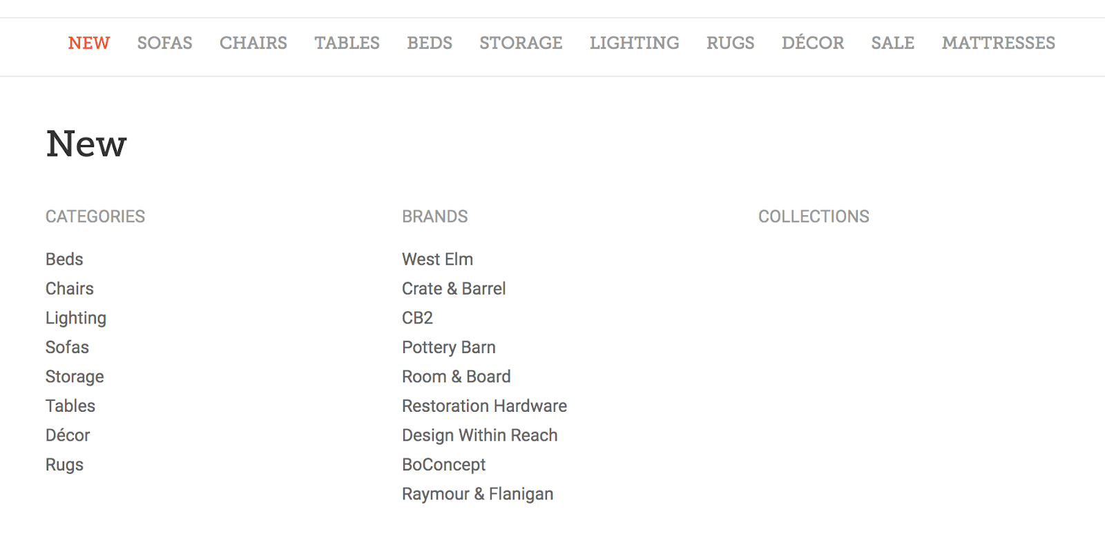 The "New" search filter on the AptDeco website