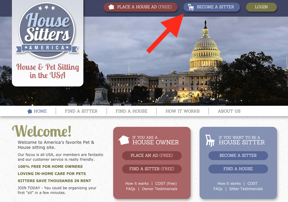 How to become a house sitter on House Sitters America website